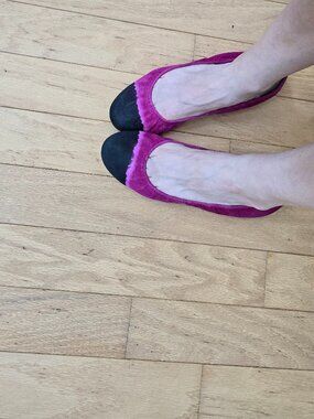 LeifNotes | Takia pink suede whimsy balletcore flats | WMS 10